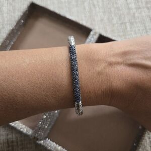 John Hardy Sterling Blue Sapphire Pavé Cuff Bracelet